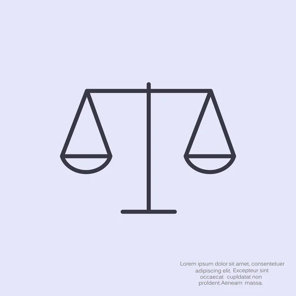 Schalen van Justitie eenvoudige web pictogram — Stockvector