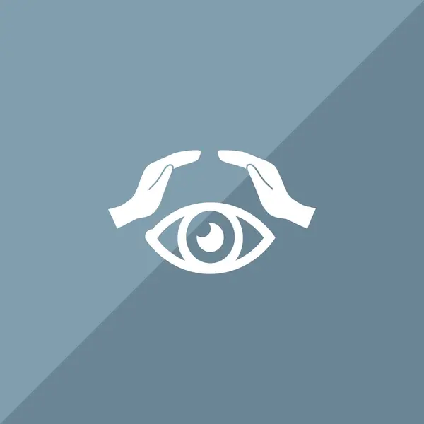 Ανθρώπινο μάτι και τα χέρια εικονίδιο web — Διανυσματικό Αρχείο