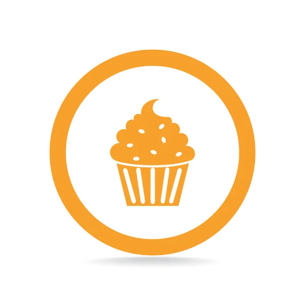 Cupcake dessert spindelväv ikonen — Stock vektor