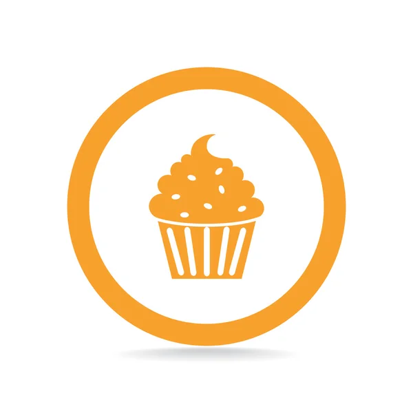 Cupcake ícone da web sobremesa — Vetor de Stock