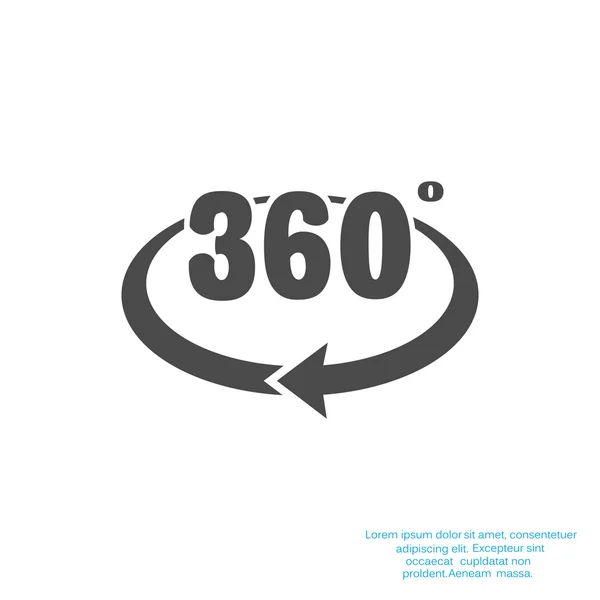 360 degreece met afgeronde pijlpictogram — Stockvector