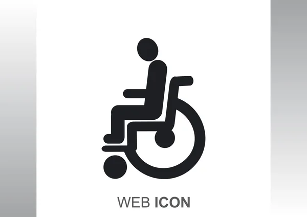 Disabled on wheelchair simple icon — Stock Vector