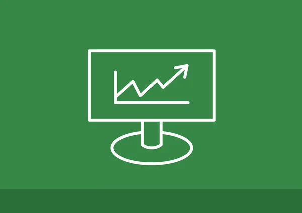 Монитор с иконкой графика — стоковый вектор