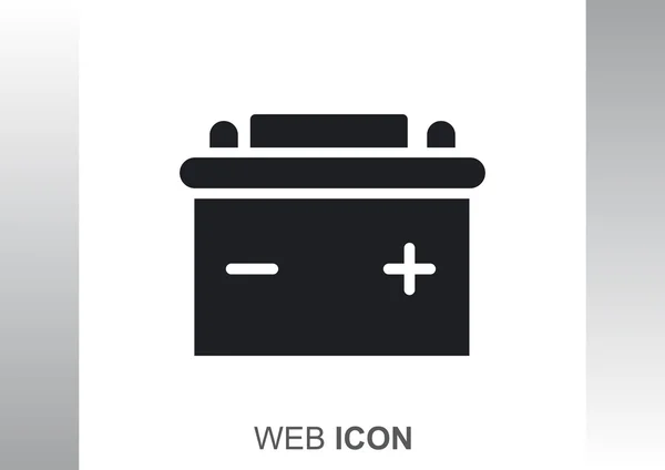 Simple coche batería web icono — Vector de stock