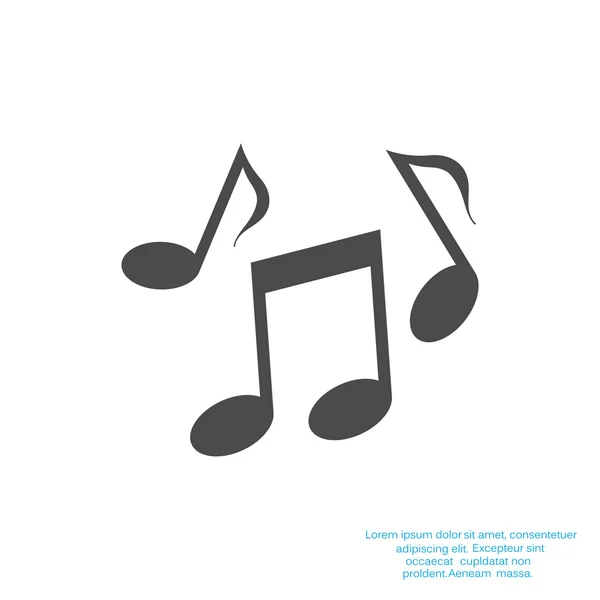 Music web icon with notes — Stock Vector