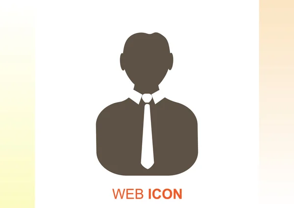 Businessman silhouette web icon — Stock Vector