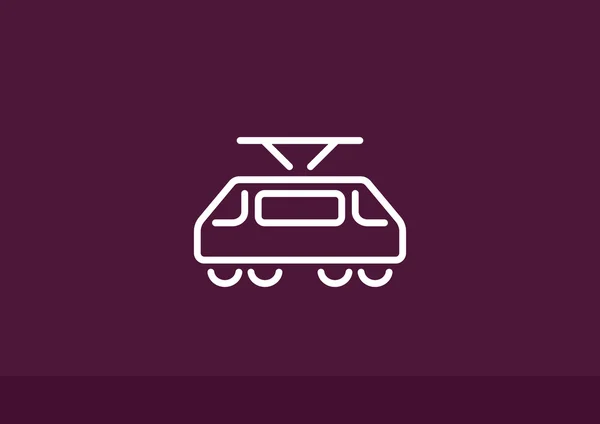 Eenvoudige tram web pictogram — Stockvector