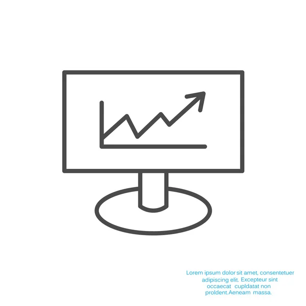 Монитор с иконкой графика — стоковый вектор