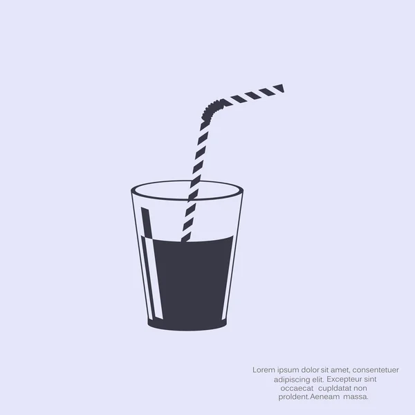 Copa con refrescante icono de bebida — Vector de stock