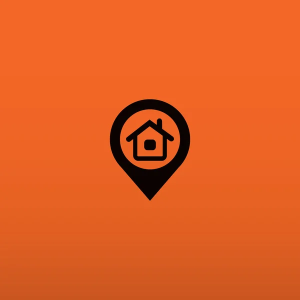 Casa ubicación puntero icono simple — Vector de stock