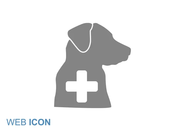 Signo con silueta de perro y cruz — Vector de stock