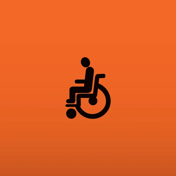 Handicapés sur fauteuil roulant icône simple — Image vectorielle