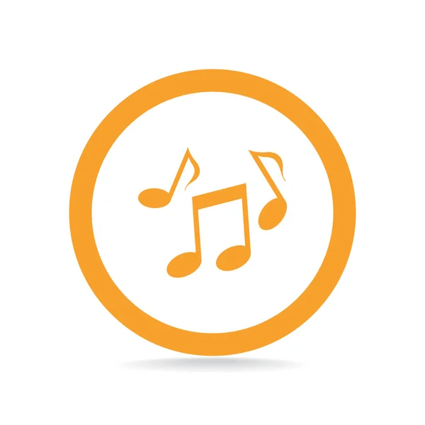 Music web icon with notes — Stock Vector