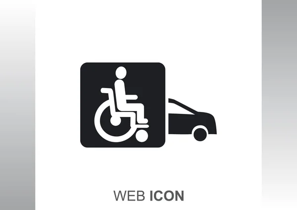 Niepełnosprawnych w ikona samochodu — Wektor stockowy