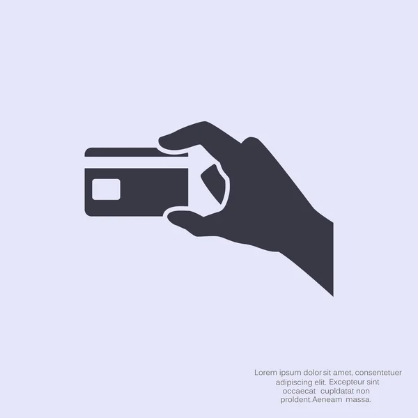 Tarjeta de crédito de mano — Vector de stock