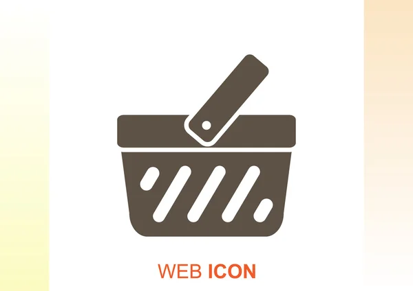 Nákupní košík jednoduchý web ikony — Stockový vektor