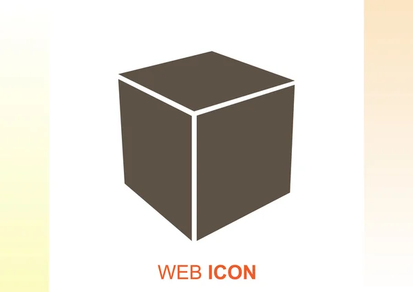 Icône web simple cube — Image vectorielle