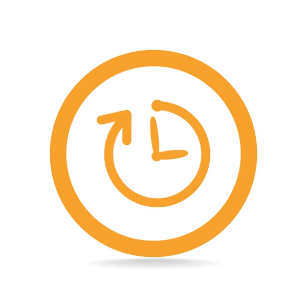 Reloj simple con icono de flecha redondeada — Vector de stock