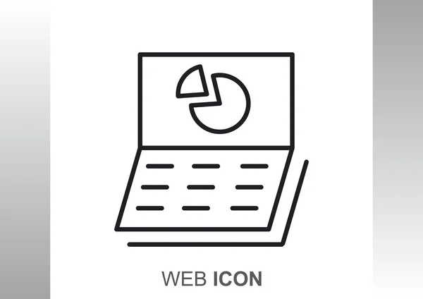 Portátil simple con gráfico en pantalla — Archivo Imágenes Vectoriales