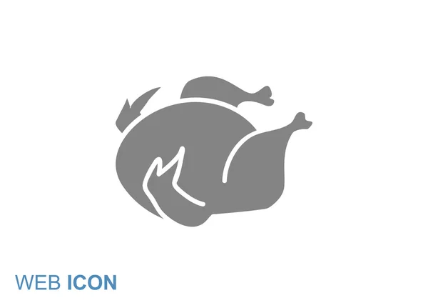 Pollo asado icono web — Archivo Imágenes Vectoriales