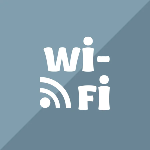 Inscrição Wi-Fi com ícone de ondas — Vetor de Stock