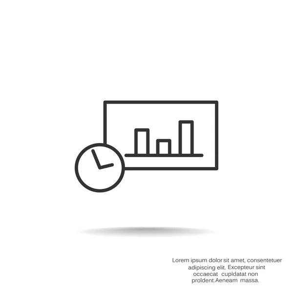 Grafico con icona web dell'orologio — Vettoriale Stock