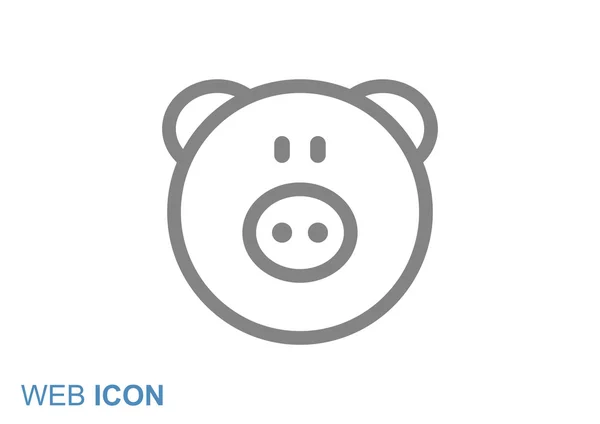 Schweinekopf einfache Web-Ikone — Stockvektor
