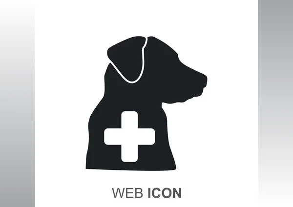 Signo con silueta de perro y cruz — Vector de stock