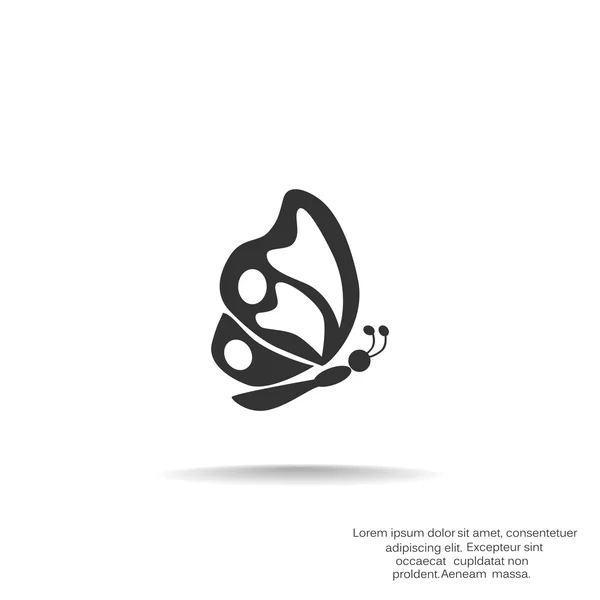 Απλή πεταλούδα εικονίδιο web — Διανυσματικό Αρχείο