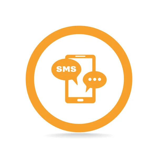 Smartphone avec icône bulles sms — Image vectorielle