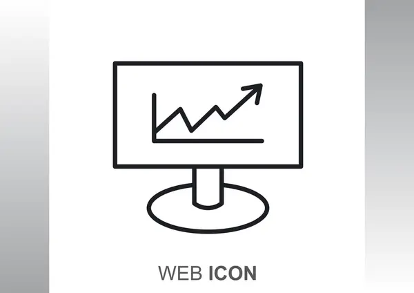 Monitor com ícone de web gráfico — Vetor de Stock