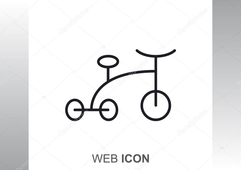 Tricycle Drawing Easy Baby Tricycle Simple Icon Stock Vector By