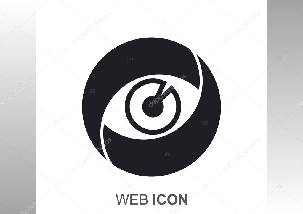 Lens eye web icon