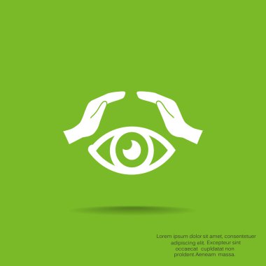 İnsan göz ve ellerini web simgesi