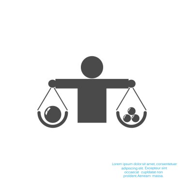 İnsan ölçekler basit web simgesi