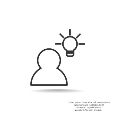 İnsan ve ampul basit simgesi