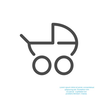Basit bebek arabası anahat web simgesi