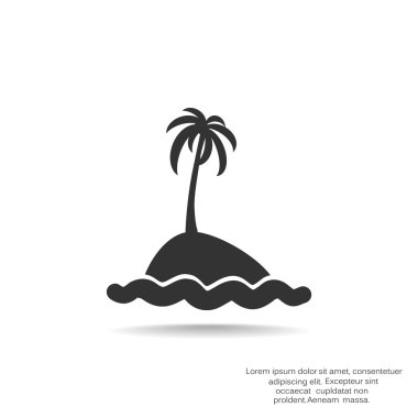 Palmiye ağacı ile egzotik ada