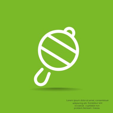 Icône de hochet de bébé simple, contour vector illustration