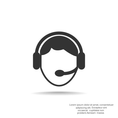 CallCenter operatör basit web simgesi