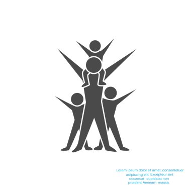 Mutlu aile kavramı web simgesi