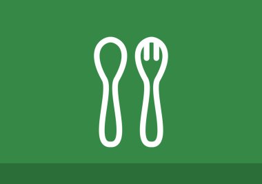 Basit çatal kaşık ve çatal