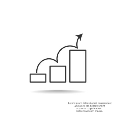 Grafik simgesi üzerinde Eğri ok