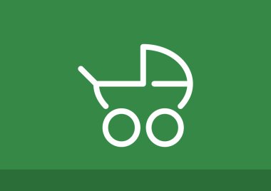 Basit bebek arabası anahat web simgesi