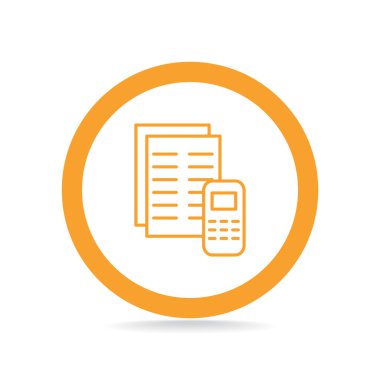 Kağıtları cep telefonu basit web simgesi ile