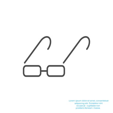 Basit dikdörtgen gözlük simgesi