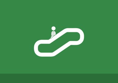 Adam yürüyen merdiven bilgi işareti