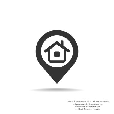 Evin konumu işaretçi basit simgesi