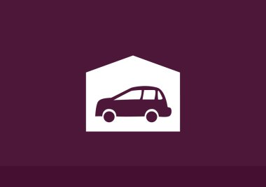 Garajda araba basit simgesiyle