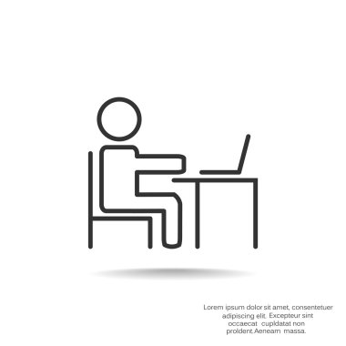 Adam masada dizüstü bilgisayar kutsal kişilerin resmi ile